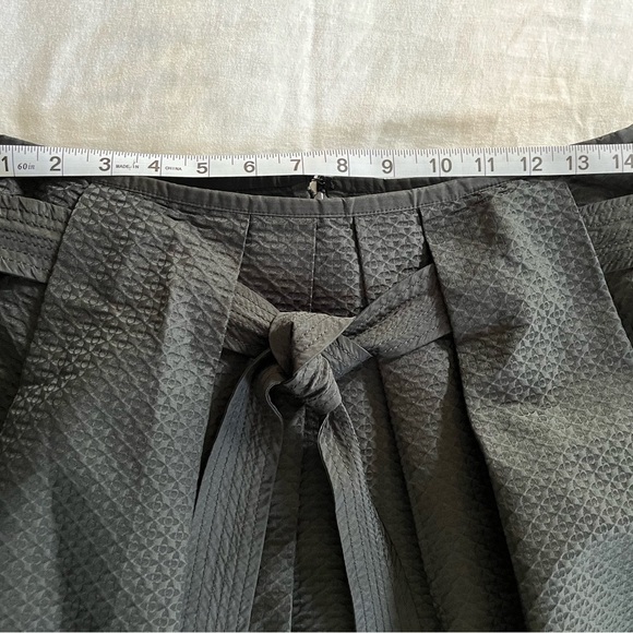 PESERICO Short Flare Large Pleat Belted Lined Black Skirt Made in Italy Sz 6/42 - Picture 9 of 14